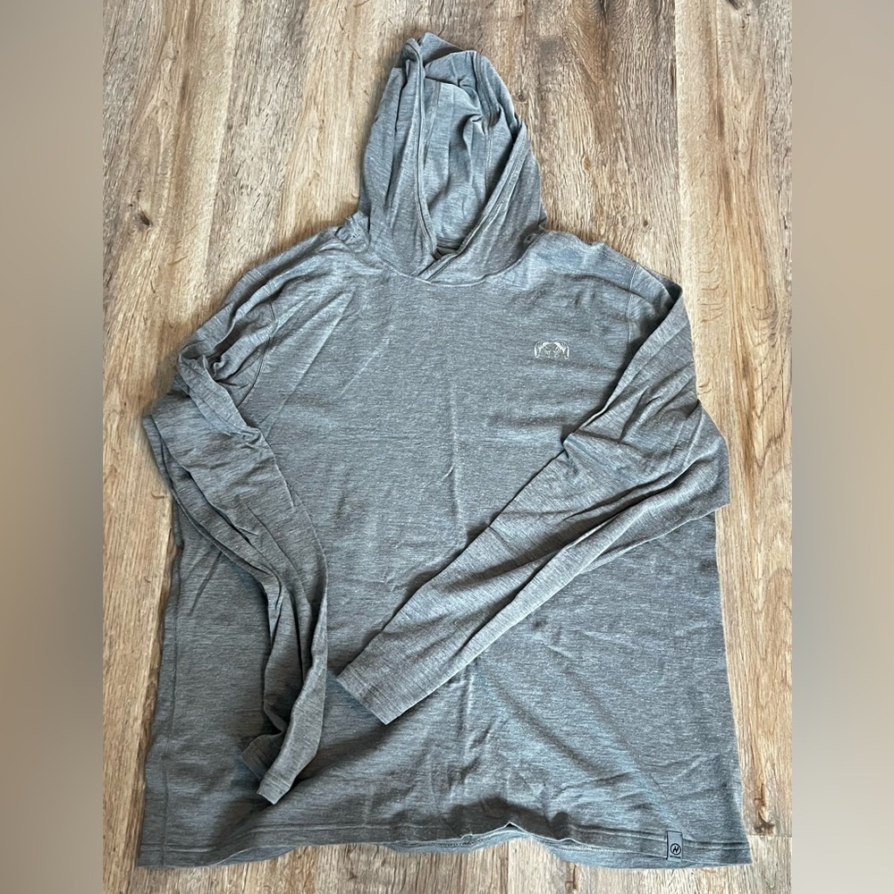 KUIU Men's Heather Gray Merino Hoodie